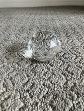 Crystal Clear Pyramid Pattern Faceted Glass Paperweight Ball Sphere 2 Geometric