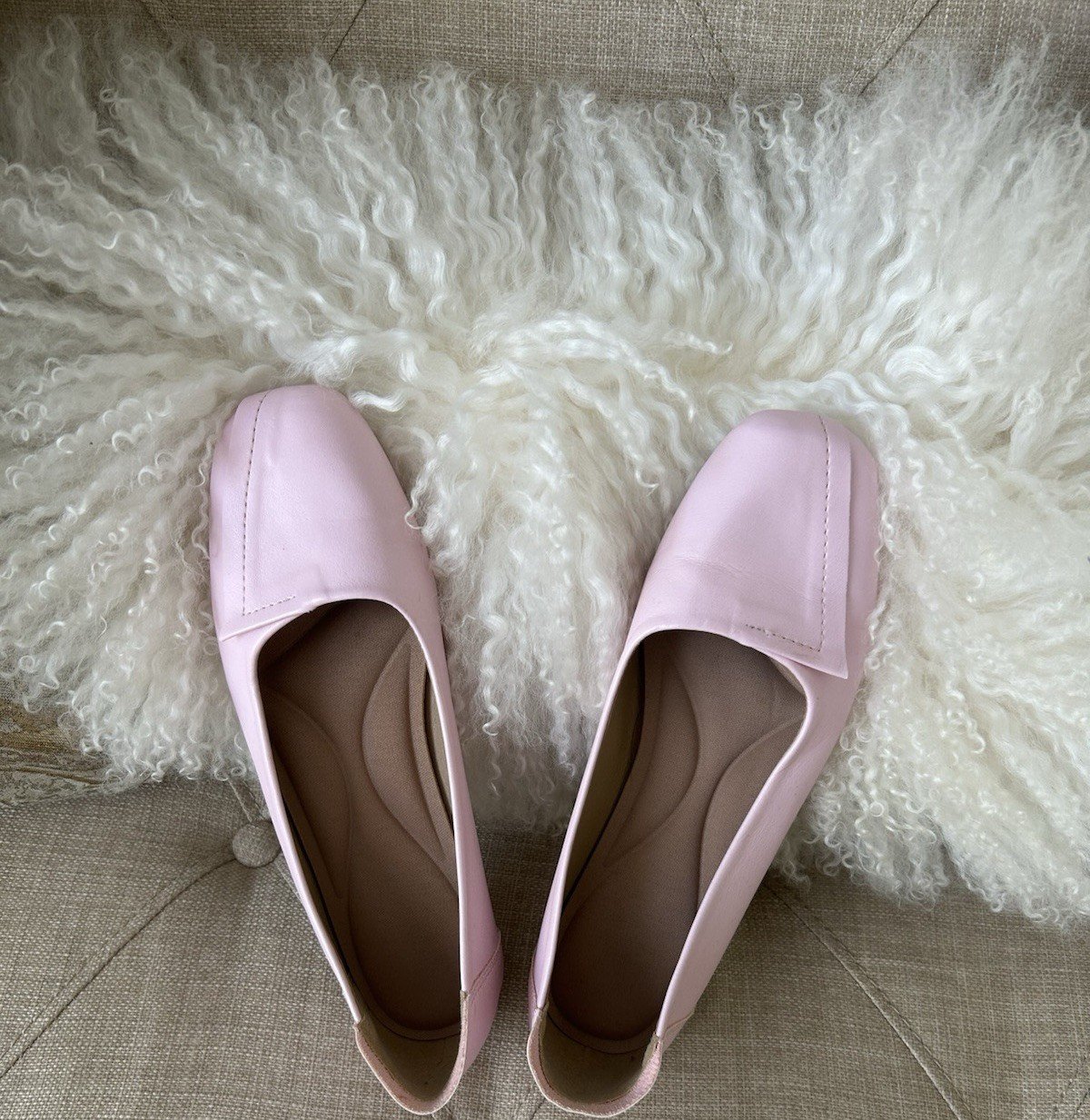 Venus Celia Pink Women's Square Toe Slip On Flats US Size 6 Synthetic