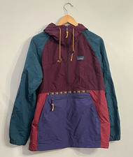L.L. Bean W's Katahdin Mountain Pullover Hooded Anorak Jacket Coat Purple Blue M