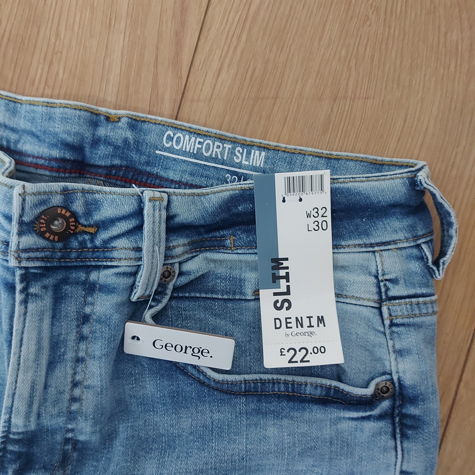 Asda Jeans W32 L30 SLIM DENIM by George Mens Blue Jeans image 7