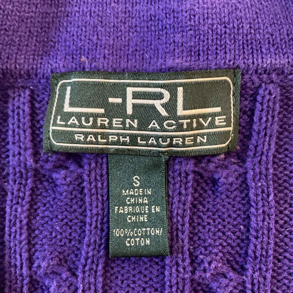 Ralph Lauren Active Cable 针织板球网球毛衣 V 领女式小号 Polo 衫 — 第 2/4 张图片