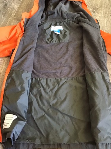 Columbia Coat Boys Youth Size M 10-12 Kids Gray Orange Hooded Omni Tech Jacket - Picture 6 of 11