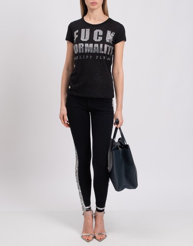 RRP €515 PHILIPP PLEIN COUTURE T-Shirt Top Size M LIMITED Rhinestones Offensive - Picture 2 of 7