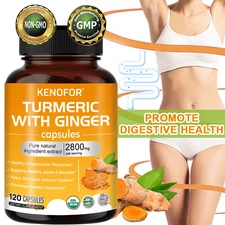 Turmeric Capsules - Supports Healthy Joint, Flexibility & Movement - With Ginger