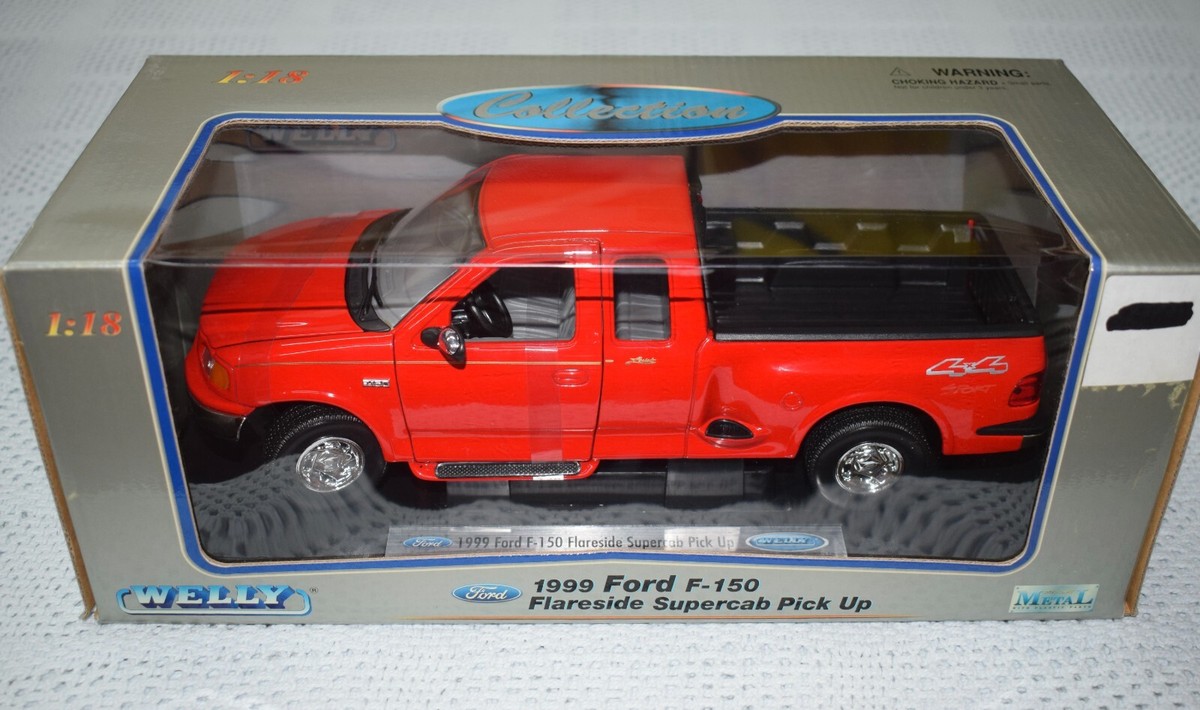 ミニカー Welly 1/24 Ford F-150 Flareside 1999 Welly 1999 Ford F-150 Flareside Supercab Red Pick Up 1:18