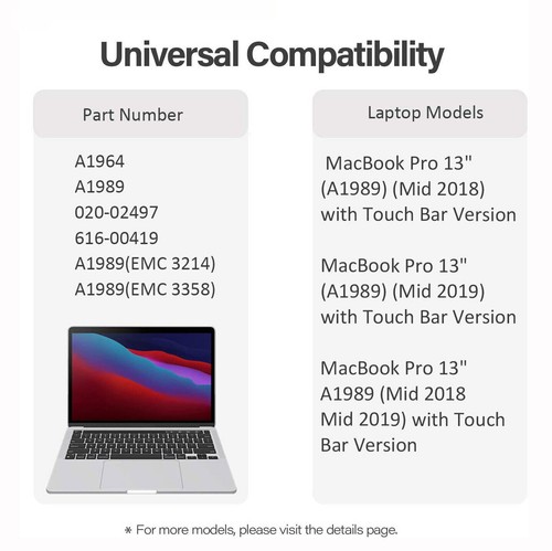 Apple MacBook Pro 13"A1989 A1964 Ersatz akku Mid 2018 2019 EMC 3214 3358 3348 DE - Afbeelding 10 van 11