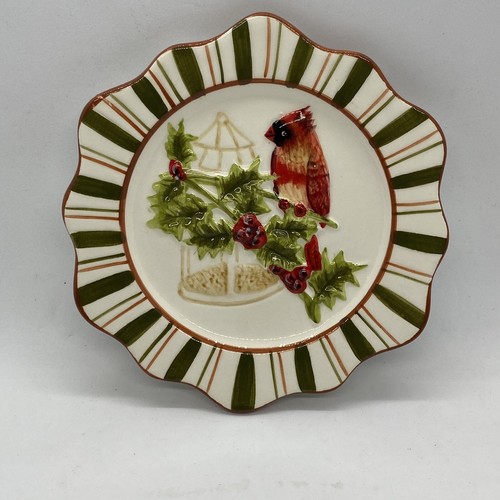 Piatti Songbird Invernali Ceramica Cardinale Bluebird MWW Mini Piatti Espositore Snack - Foto 9 di 12