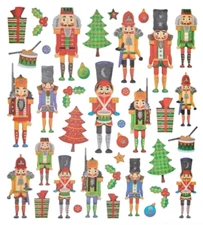 Christmas Glitter Nutcracker Stickers Papercraft Planner Supply Crafts Scrapbook