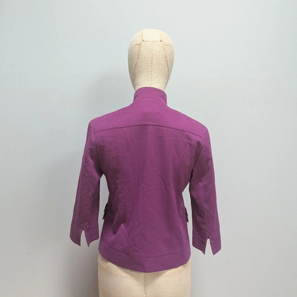 Blazer de lana de angora púrpura Akris Punto - talla 4 Foto 2 de 4