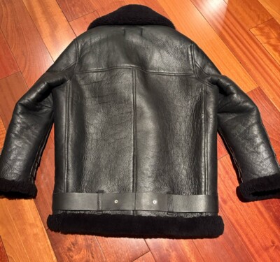 Acne Studios Velocite Shearling Moto Jacket - Black FR 36 | eBay