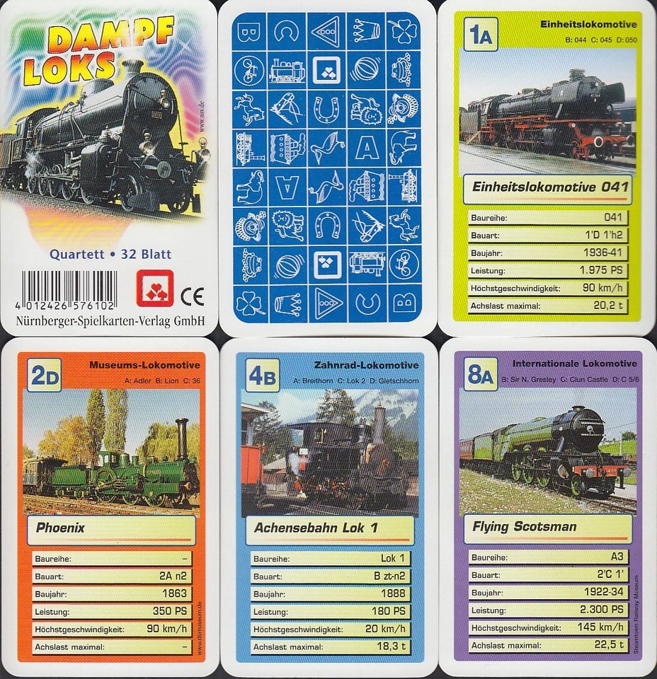 NSV Nürnberger Spielkarten "Dampfloks" 2004 (S, Quartett-Nr. 576102) Z 1-2 - Bild 1 von 1