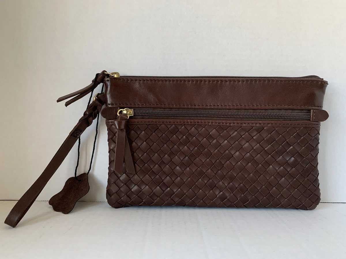 Margot New York Genuine Leather Golden Brown Crossbody Bag Purse Medium