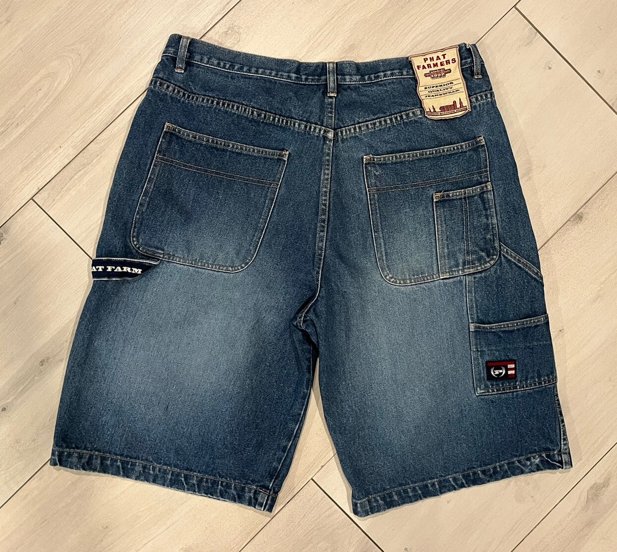 Phat Farm Jean Shorts Men's Size 40 Carpenter Denim Y2K Phat Farm Jean Shorts Men's Size 40 Carpenter Denim Y2K