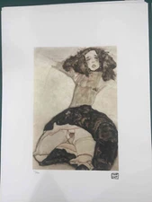 Egon Schiele Lithograph off set cm 50x70 signing on slab with certificate