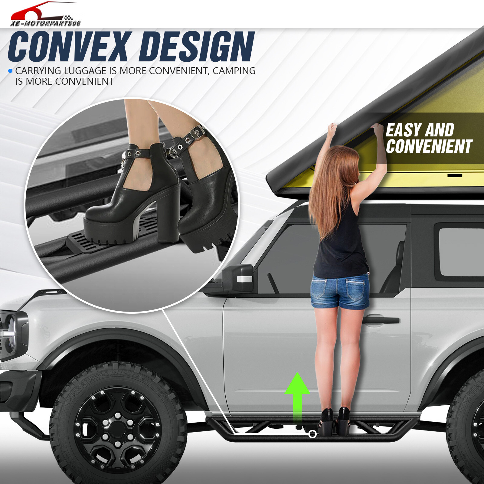 Drop Side Steps Nerf Bars Running Boards For 2021-2023 2024 Ford Bronco 2 Doors