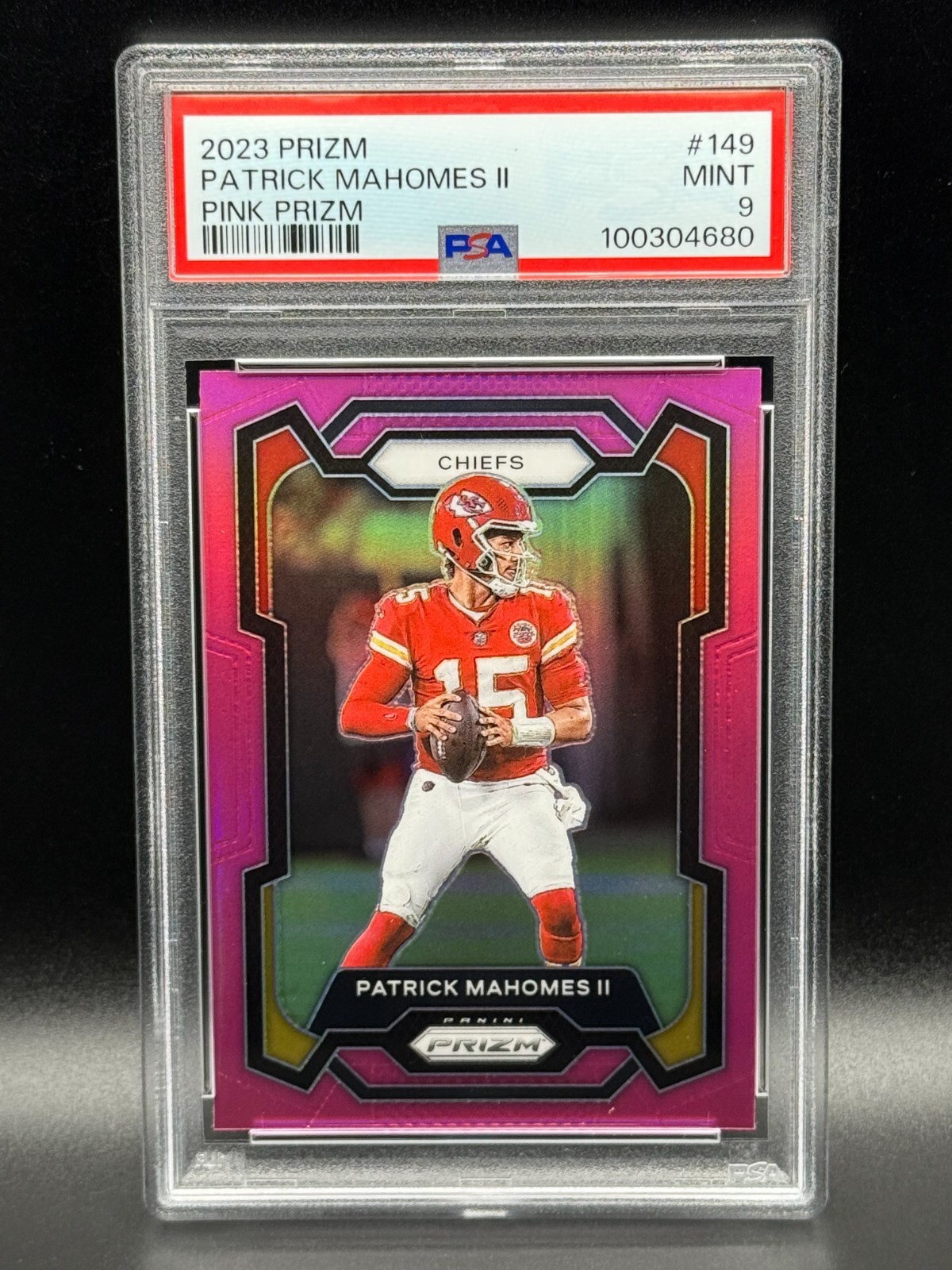 2023 Panini Prizm #149 Patrick Mahomes II - PINK PRIZM - PSA 9