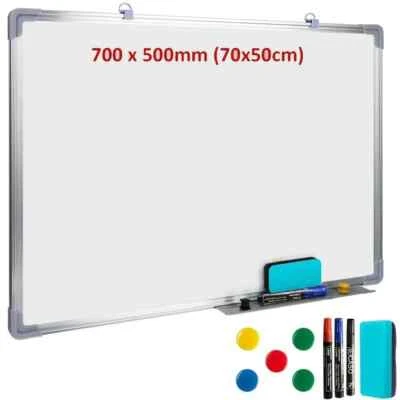 BIZTECHTRADING Magnetic Whiteboard Large 700x500 White Board Dry Wipe Notice Office School Home