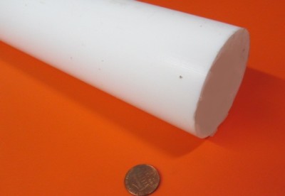 Teflon PTFE Virgin White Rod (2 1/4'') 2.25'' Diameter x 60'' Long, 1 Unit Extruded