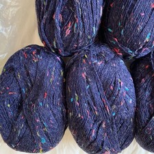 Wool Yarn Mixed Fibres In Blue 5 X 100g