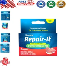 Dentemp Repair-It Denture Repair Kit - For Three Repairs Each (Pack Of 1 Boxe )