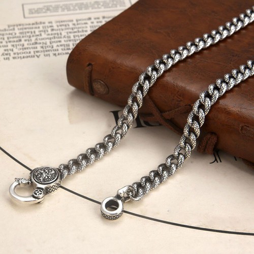 Solid S925 Sterling Silver Chain 7mm Dragon Curb Link Necklace 78-79g 27.5inch - Picture 4 of 6