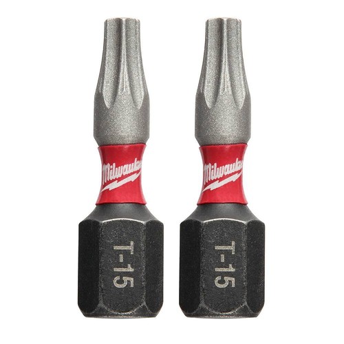 Milwaukee 48-32-4428 SHOCKWAVE Impact Duty 1" T15 TORX Bits, 2-Pack