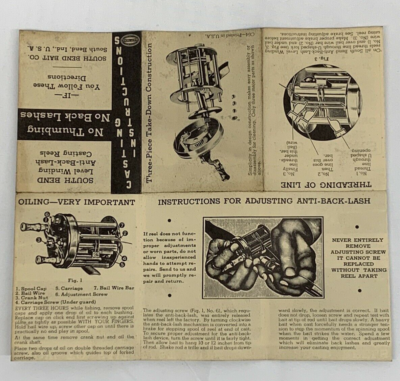 Moulinet De Pêche Vintage South Bend N° 350-B – Niveau Remontage Anti-cils Arrière