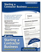 Adams Starting A Contractor Business Kit, Includes Forms CD and Instructions