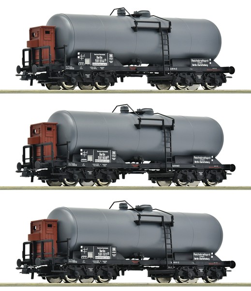 Roco H0 6600062 - 3-Tlg. Set: Kesselwagen (Drg)-image
