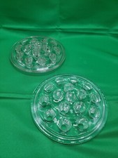 Vintage Clear Glass Floral Frogs set of 2 Bouquet frog flower holders