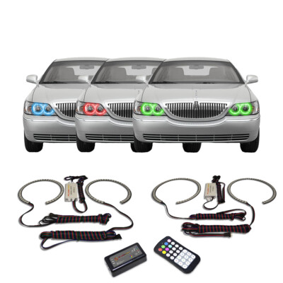 RGB Multi Color Angel Eye Headlight Halo kit for Lincoln Town Car 05-11