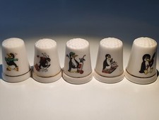 Porzellan Fingerhut Pinguine sort.