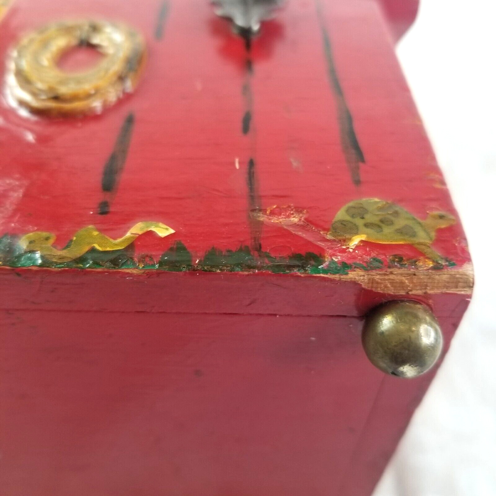 Vintage Primitive Wooden Barn Decoupage Keepsake Box Farmhouse