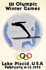 Olympic Winter Games 1932 Lake Placid Ski New York Vintage Poster Repro FREE SH