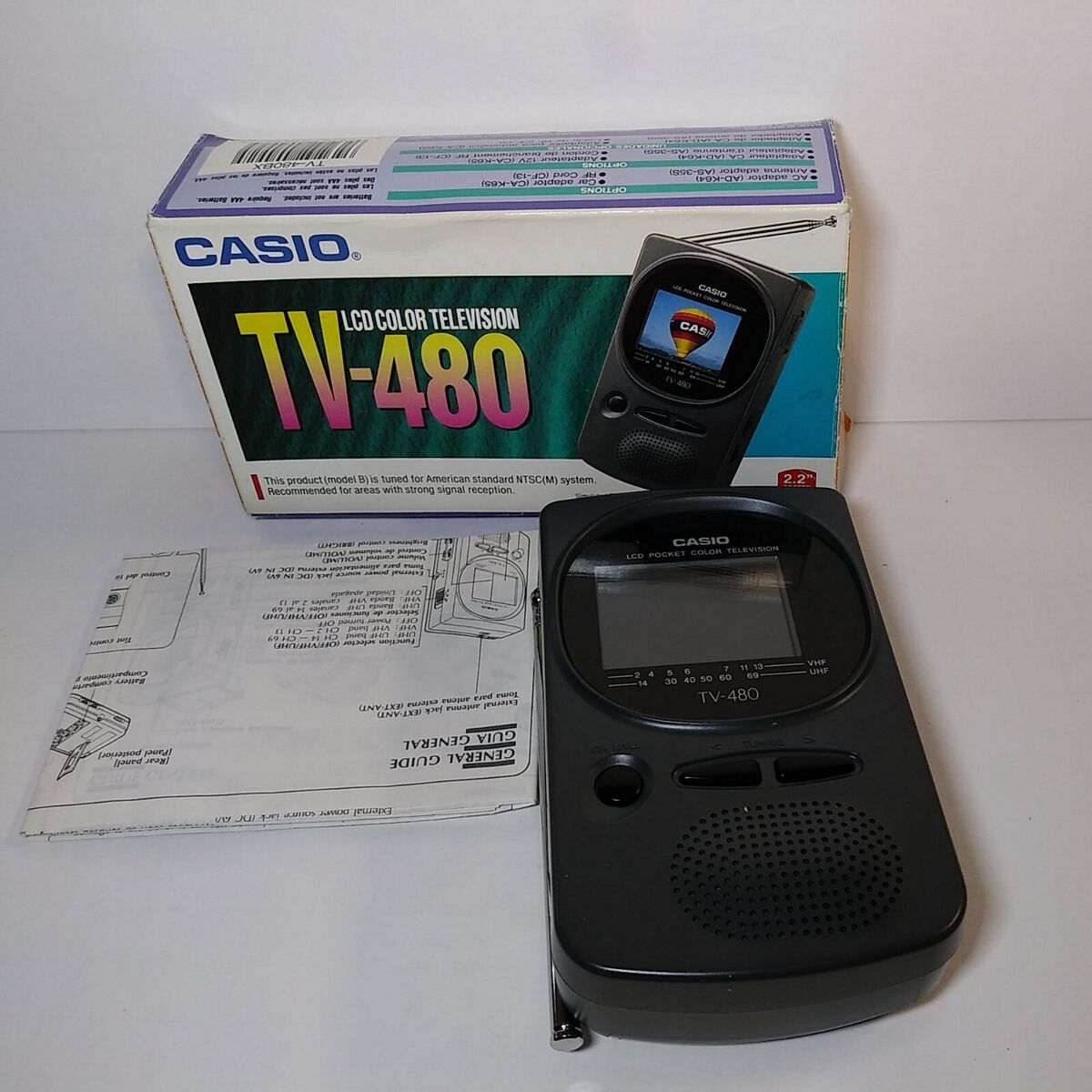 Vintage Casio TV-480 Portable Pocket LCD Color TV 2.2 Vintage Casio TV-480 Portable Pocket LCD Color TV 2.2
