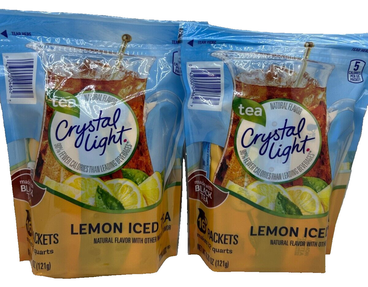 Crystal Light Natural Lemon 32 Pitcher Packs, Iced Tea