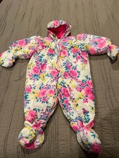 Toddler Girls Vtg ALPINE WAY Floral Winter Pu...