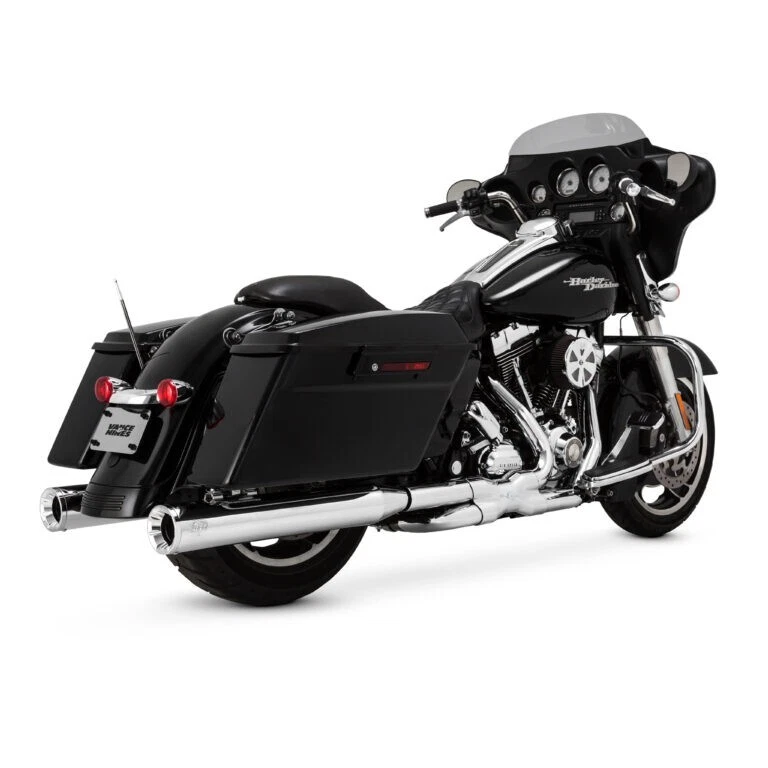 Tubo de escape doble eléctrico cromado Vance & Hines 16332 09-16 Harley Road King FLHR Foto 2 de 4