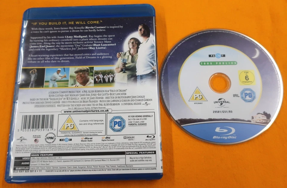 Field Of Dreams - Kevin Costner - James Earl Jones - Blu-ray Movie! - Image 3 of 3