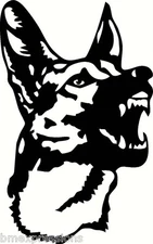 K9 German Shepherd  GSD Attack Dog Vinyl Decal Your Color Choice Sticker