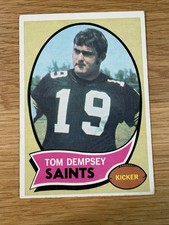 1970 Topps Football Card - # 140 Tom Dempsey New Orleans Saints Rookie. rookie card picture