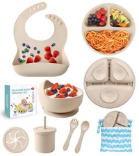 Silicone Baby Feeding Set,10 Pcs Baby Led Weaning Supplies Baby Eating Essent...