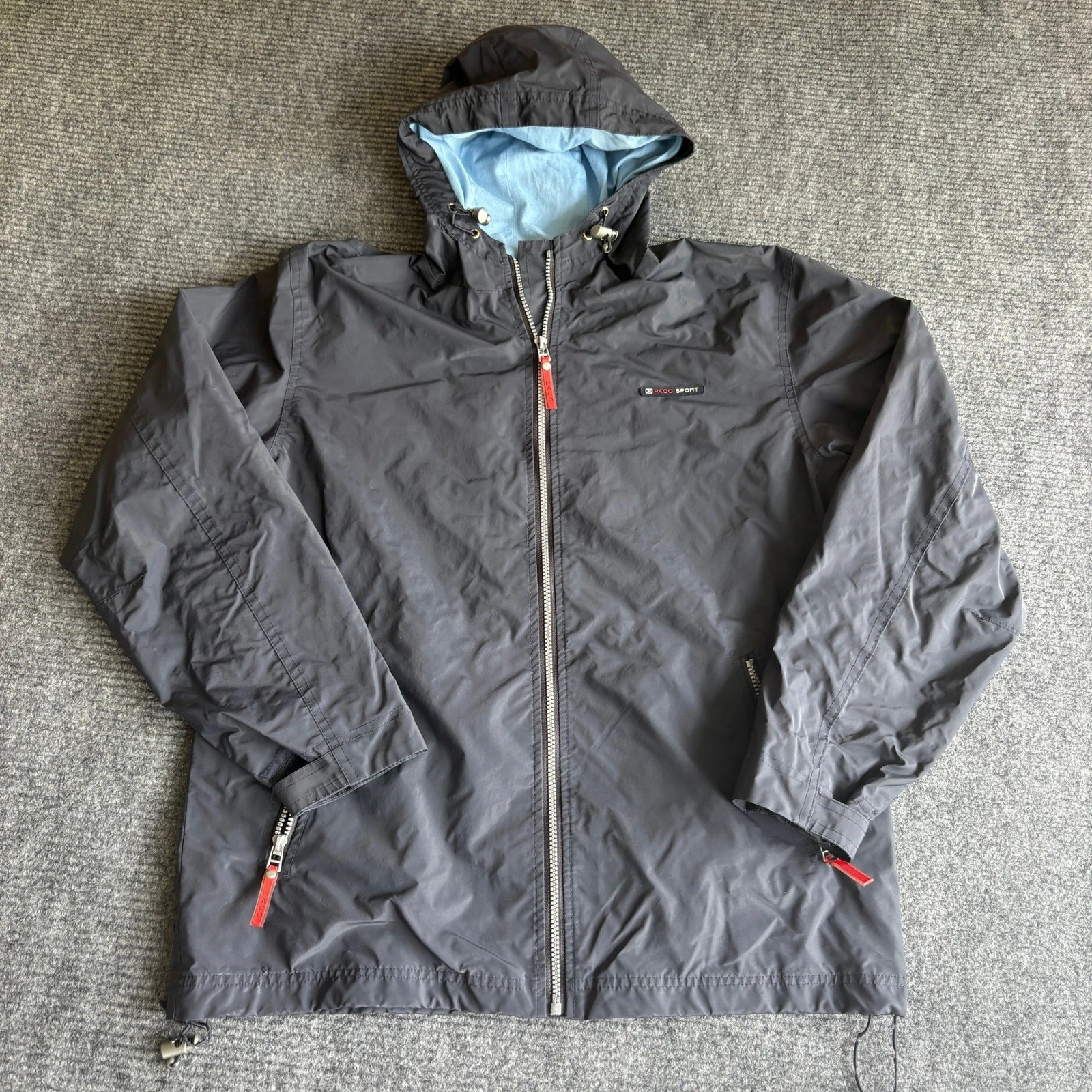 Paco Sport Mens Black Hooded Windbreaker Jacket Full Zip Lightweight 2520
Opens in a new window or t