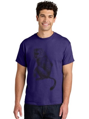 Monkey-Illustration Mens Graphic Tee, 100% Cotton, Casual Summer Wear