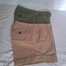 Preppy Banana Republic City Chino Short 6 Khaki Cuffed Stretch Lot Of 2