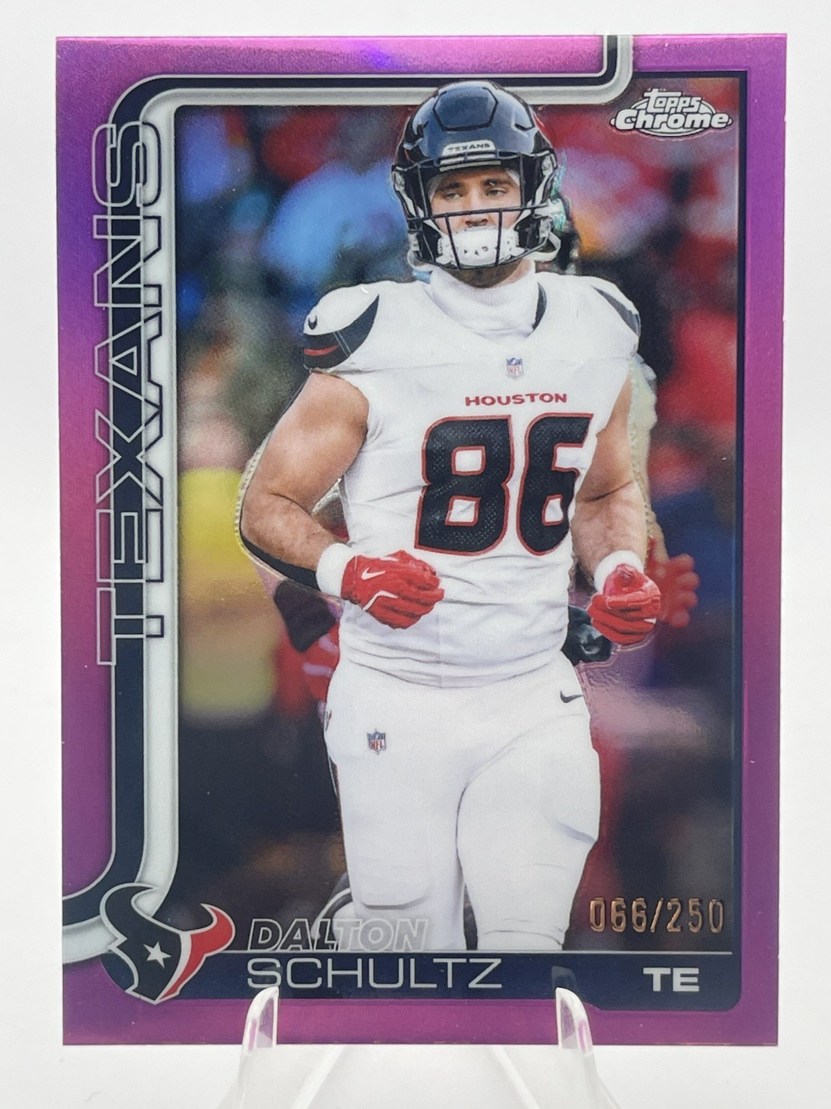 2025 Topps Chrome Dalton Schultz #118 Pink Refractor /250 Houston Texans