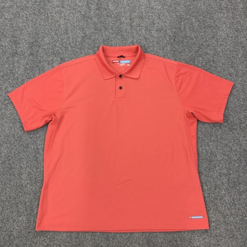 Wrangler Polo Shirt Mens XL Orange 100% Polyester Breathe-Dri Moisture Wicking