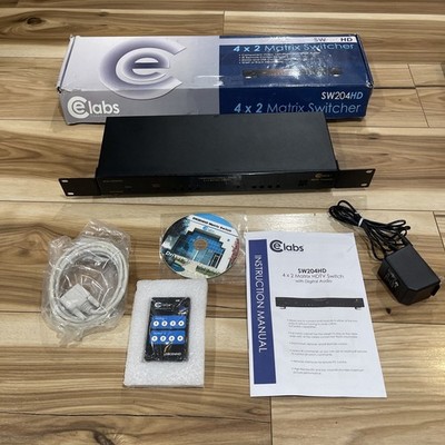 NEW OPEN BOX CE Labs SW204HD 4x2 Matrix A/V Switcher With Remote RS232/USB