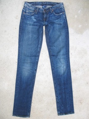 Genetic Denim Skinny Recessive Jeans Womens Sz 25 Blue Distressed+Stretch L32