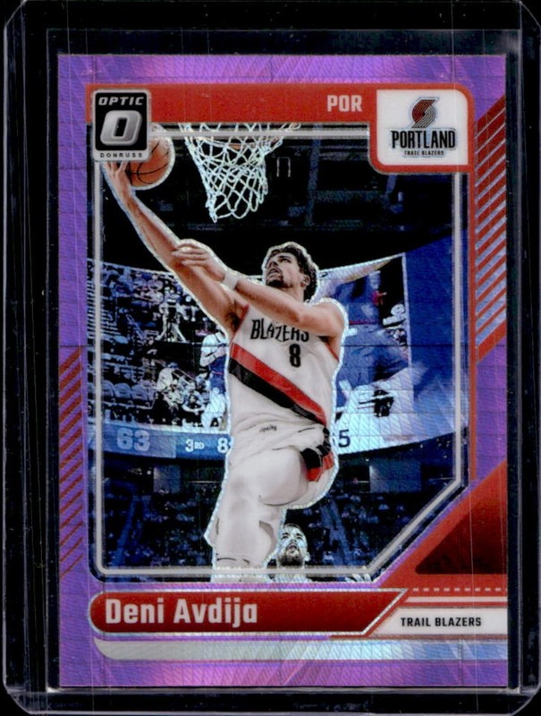 2024-25 Panini Donruss Optic Deni Avdija Hyper Pink Prizm #27 Trail Blazers